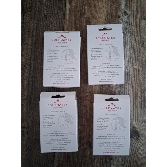 NEW! Bundle of 4 Solemates High Heel Protectors, Clear Narrow - Picture 6 of 7